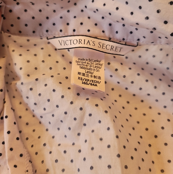 Victoria's Secret Pink Black Polka Dot Button Down Sleepshirt XS - Picture 5 of 5